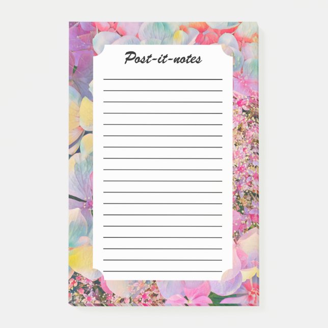 Blooming Summer Hydrangea Flower Post-it Notes (Front)