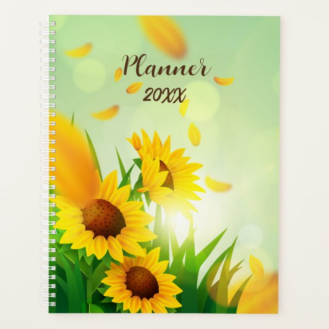 Blooming Sunflower Green Field Planner (Front)