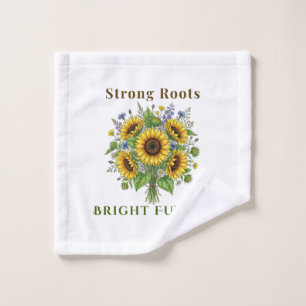 Blooming Sunflowers Botanical Floral Art Gift Bath Towel Set