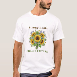Blooming Sunflowers Botanical Floral Art Gift T-Shirt