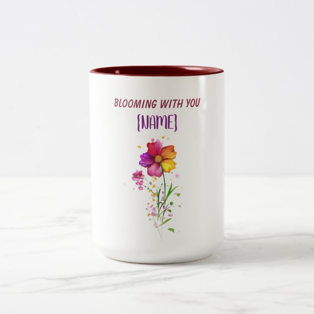 Blooming Together Always Two-Tone Coffee Mug (Center)