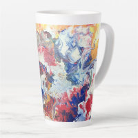 Blooming tree abstract red white blue yellow Bloom