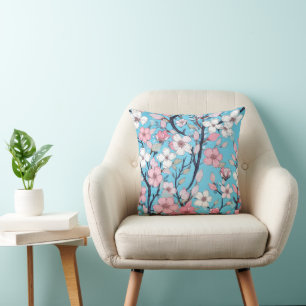 Blooming Tree Blue Sky Cushion