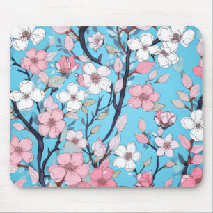 Blooming Tree Blue Sky Mouse Mat