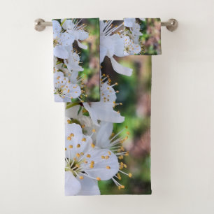 Blooming Tree in Spring Romania – Blossom Photogra Bath Towel Set