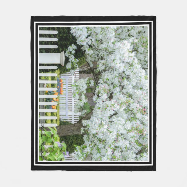 Blooming Trees Fleece Blanket By Thomas Minutolo (Front)