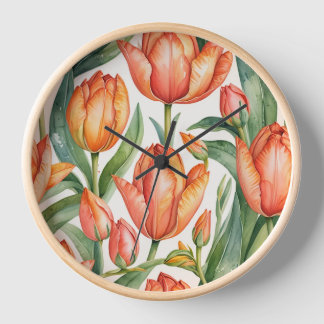 Blooming Tulip Elegance Clock