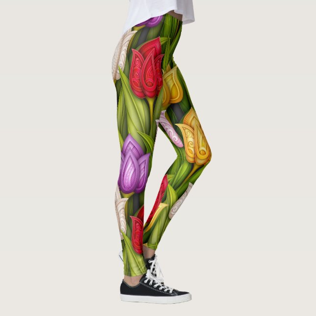 Blooming Tulips Pop Fashion Leggings 3 (Right)