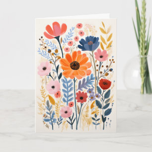 Blooming Uplifting Wild Flower Folded Card