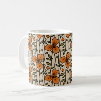 Blooming Vertical Garden Delight Orange Flowers Coffee Mug
