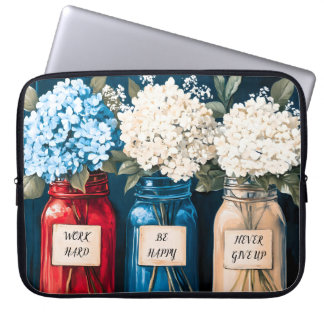 Blooming Vintage Country Hydrangea Trio Laptop Sleeve
