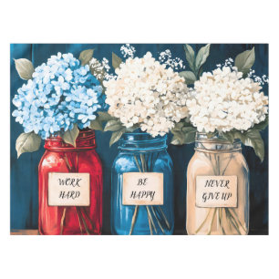 Blooming Vintage Country Hydrangea Trio  Tablecloth