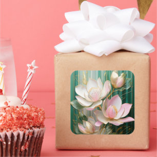 Blooming Wallpaper Japanese Magnolia Art Square Sticker