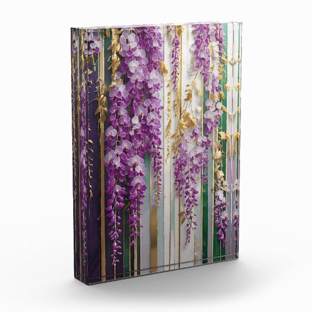 Blooming Wallpaper Violet Gold Wisteria Photo Block (Left)