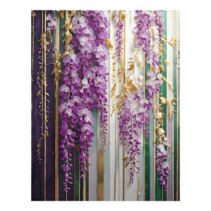 Blooming Wallpaper Violet Gold Wisteria Photo Print