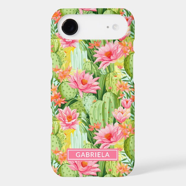 Blooming Watercolor Cacti Personalised (Back)