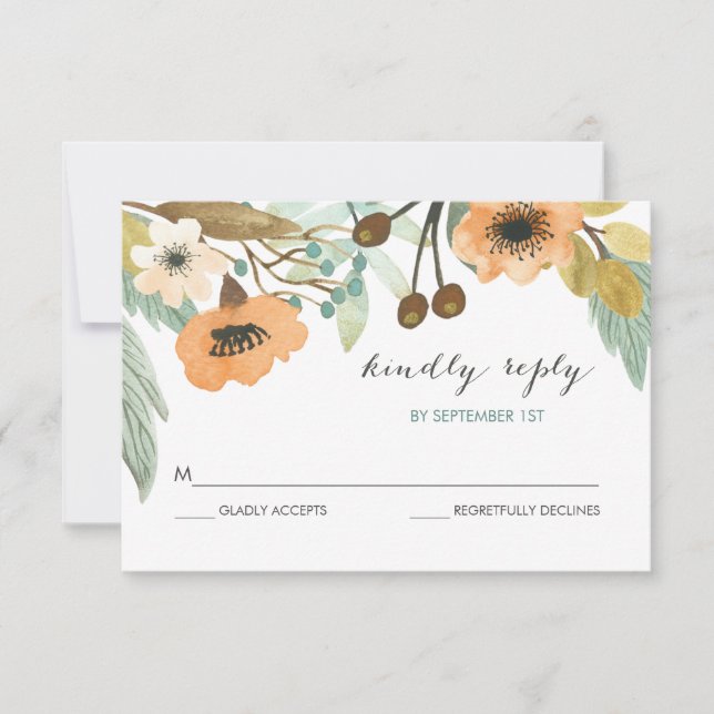 Blooming Watercolor RSVP Card (Front)