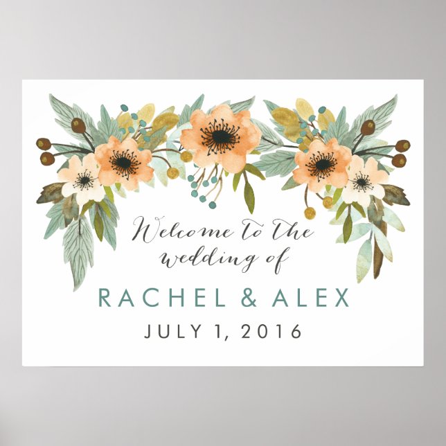 Blooming Watercolor Welcome Poster (Front)