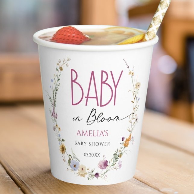 Blooming White Baby Shower Floral Paper Cup (Creator Uploaded)