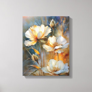 Blooming White Daisies Against a Vibrant Sky Canvas Print
