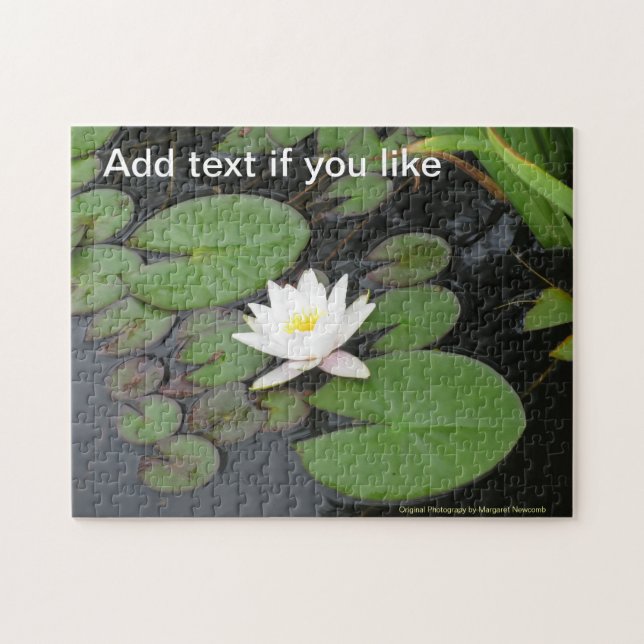 Blooming White Water Lily Jigsaw Puzzle (Horizontal)