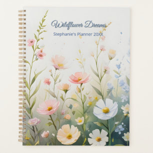 Blooming Wildflower Meadow with Pastel Florals Planner
