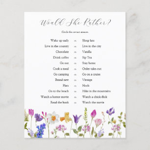 Blooming Wildflower Would She Rather Game