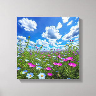 Blooming Wildflowers Under a Gentle Breeze Canvas Print