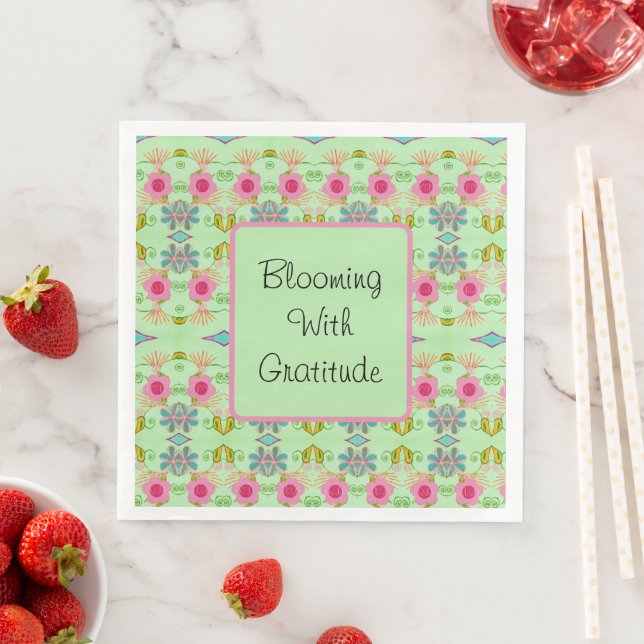 Blooming with Gratitude Eclectic Garden Napkins (Insitu)