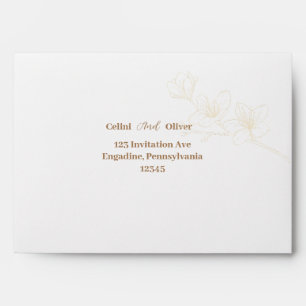 Blooming with Love: Whimsical Script Wedding  Envelope