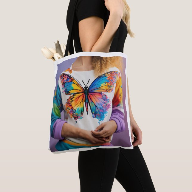 Blooming with Style: Butterfly Tote Bags (Close Up)