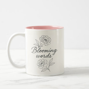 Blooming Words Two‑Tone Floral Mug