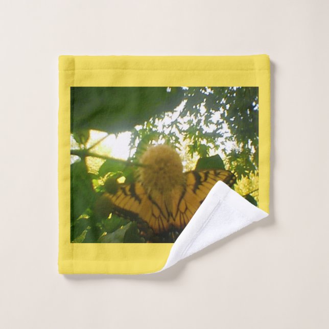 Blooming Yellow Monarch Wash Cloth (Wash Cloth)