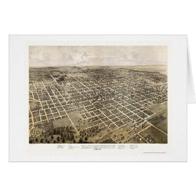 Bloomington, IL Panoramic Map - 1867 (Front Horizontal)
