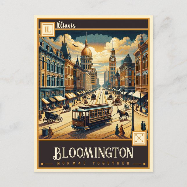 Bloomington, Illinois  | Vintage Postcard (Front)
