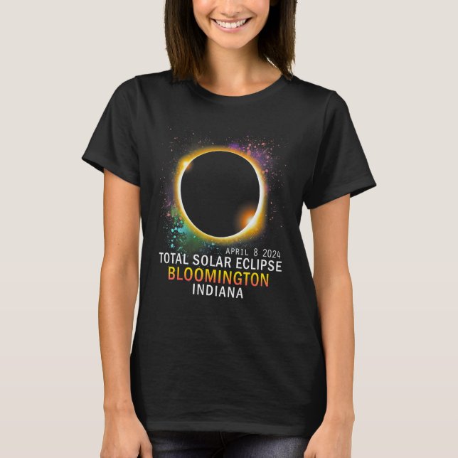 Bloomington Indiana Total Solar Eclipse April 8 20 T-Shirt (Front)