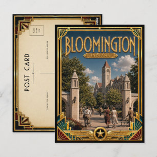 Bloomington Indiana Vintage Art Deco Golden Age Postcard