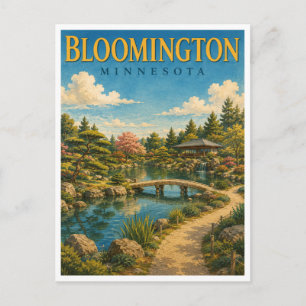 Bloomington Minnesota Japanese Garden GeoSaga Postcard