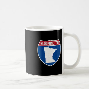 Bloomington Minnesota Map Highway Interstate Sign Coffee Mug