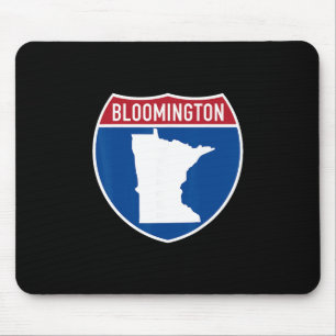 Bloomington Minnesota Map Highway Interstate Sign Mouse Mat