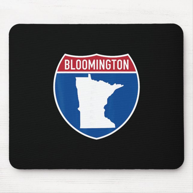 Bloomington Minnesota Map Highway Interstate Sign  Mouse Mat (Front)
