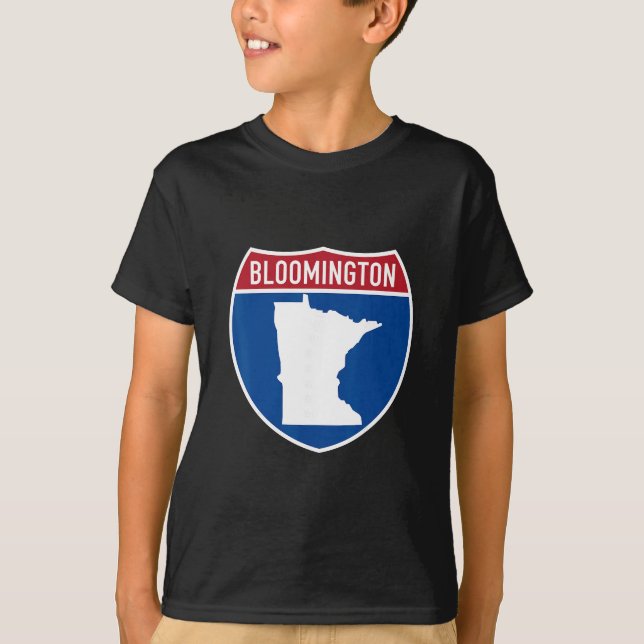 Bloomington Minnesota Map Highway Interstate Sign  T-Shirt (Front)