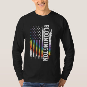 Bloomington United States Distressed Rainbow w US  T-Shirt