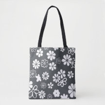Blooms and Butterflies Grey and White