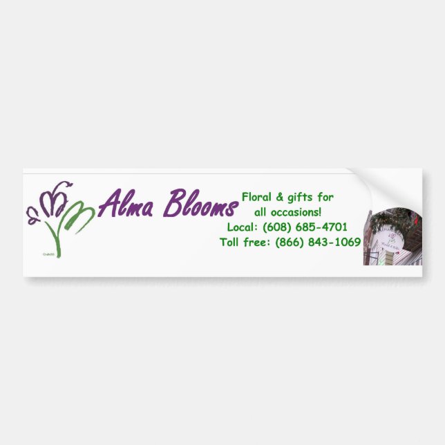 Blooms Banner Bumper Sticker (Front)