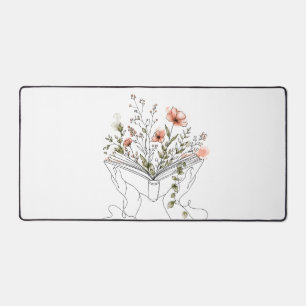 Blooms Book Botanical Line Art Desk Mat