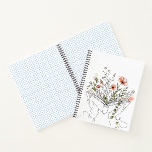 Blooms Book Botanical Line Art Spiral Notebook