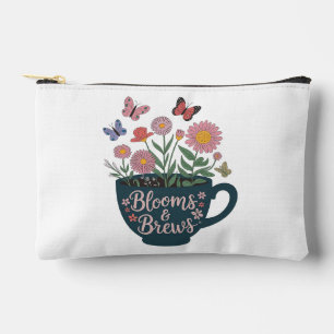 Blooms & Brews Design - Whimsical Floral Graphic Accessory Pouch