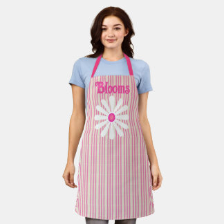 Blooms florist ticking stripe All-Over Print Apron