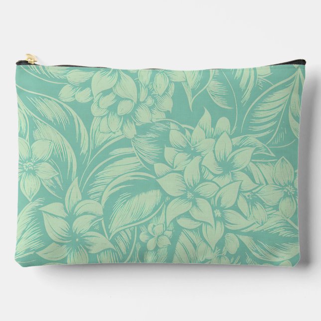 Blooms in Green Accessory Pouch (Front)